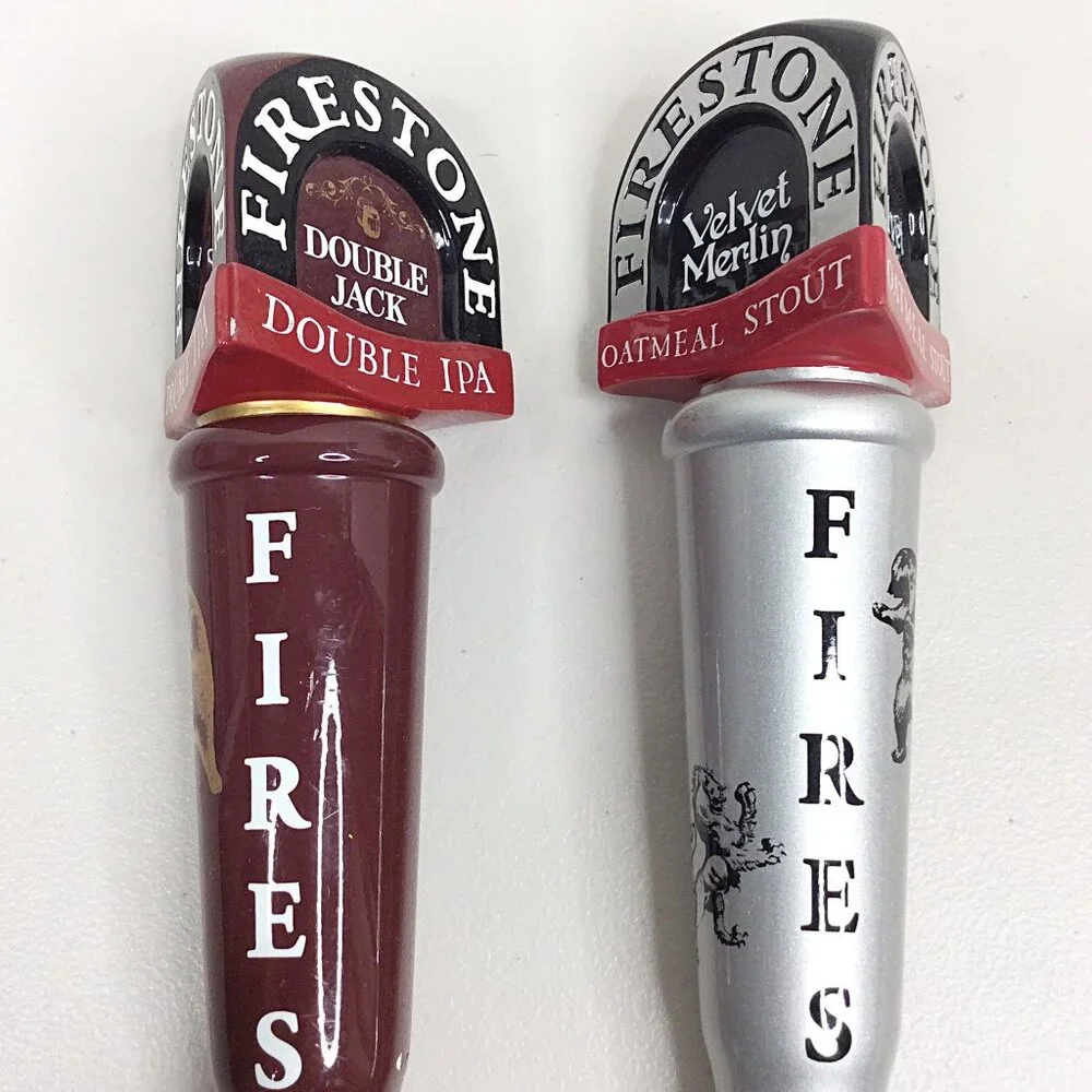 Lot of 2 Firestone Walker Brewing Tap Handle Double Jack IPA Velvet Merlin Stout